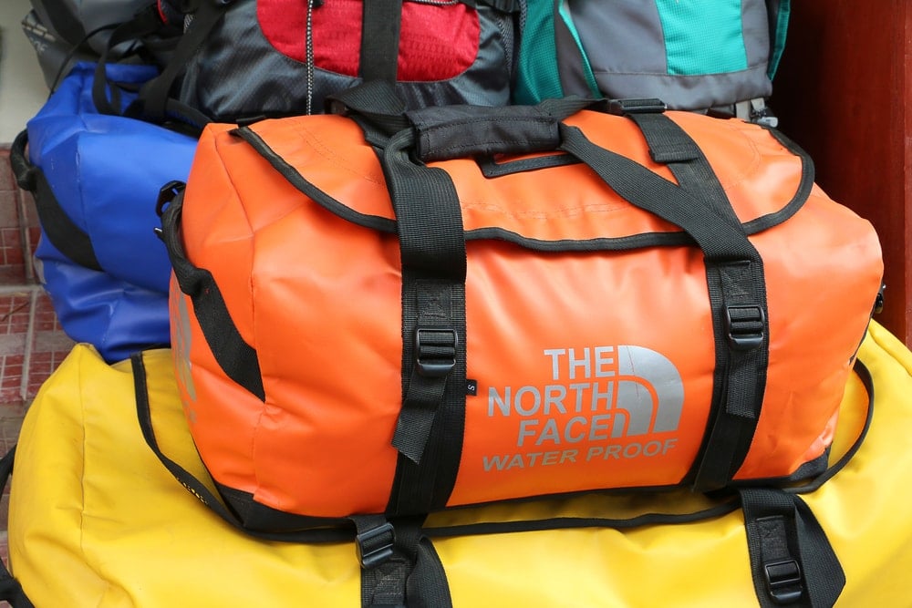 Colored duffel bag in orange