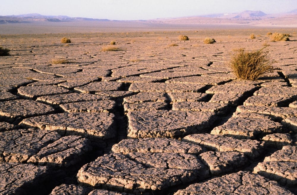 Dry cracked desert in Atacama Desert