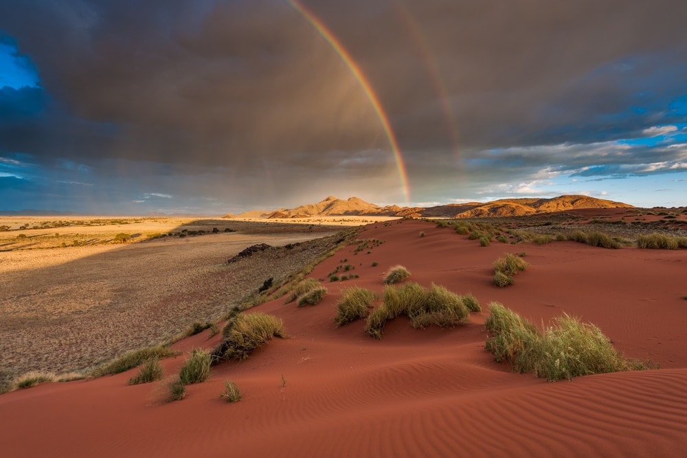 Rainbow view in the desert