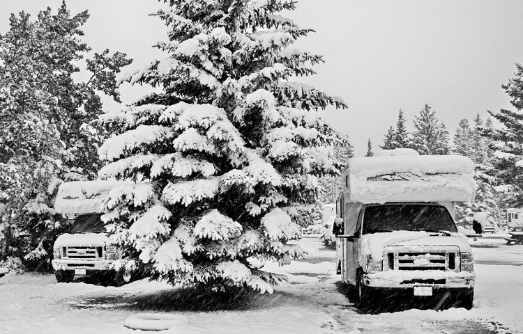 rv camping in winter