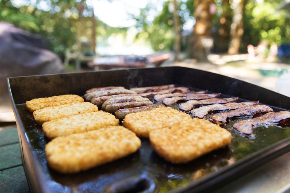 Cooking hash brown as camping food