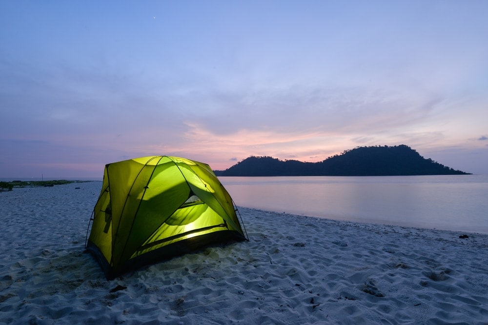 a dome sent set up in a beach