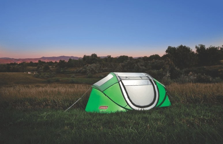 image of pop up tent on the grasslands