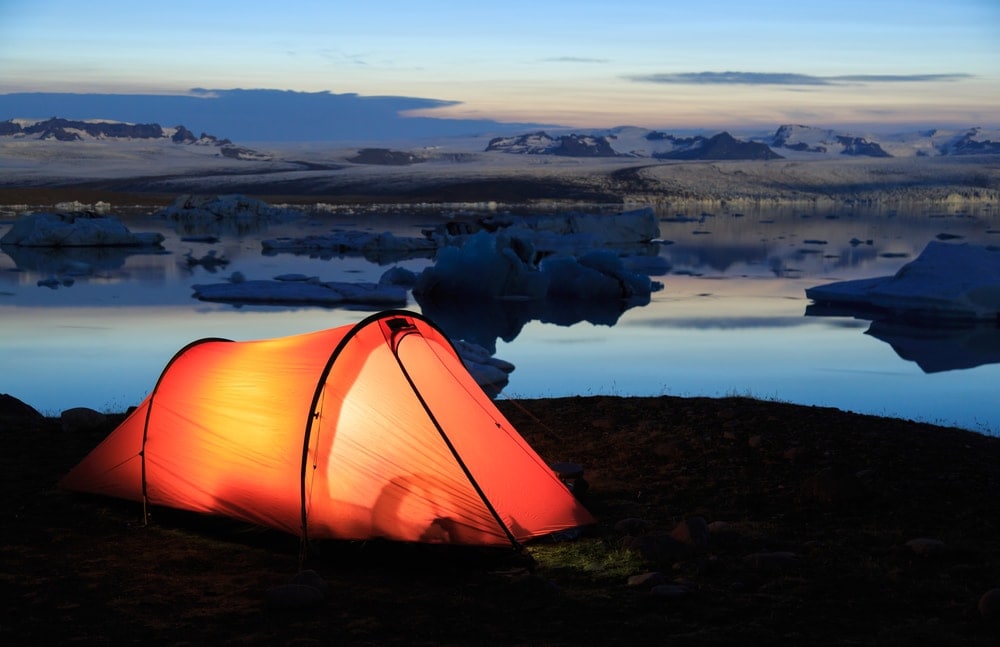 image of a tunnel tent with light inside