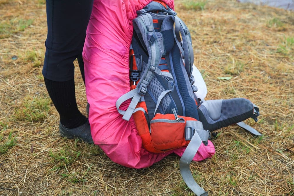 Hiking backpack on the ground