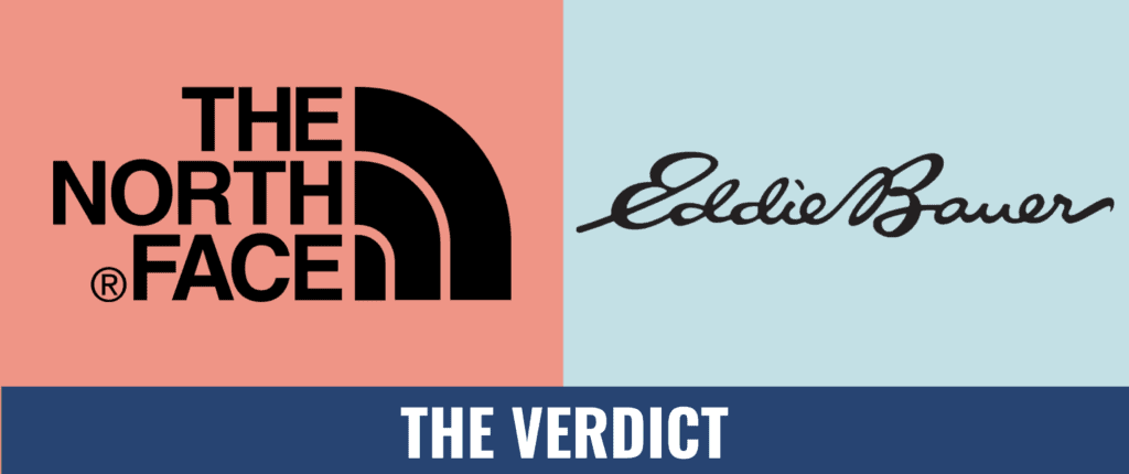The North Face and Eddie Bauer comparison photo