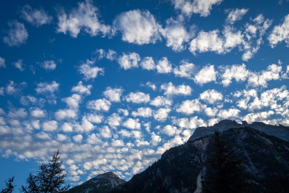 Altocumulus clouds