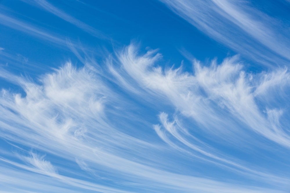 Cirrus clouds with blue sky background