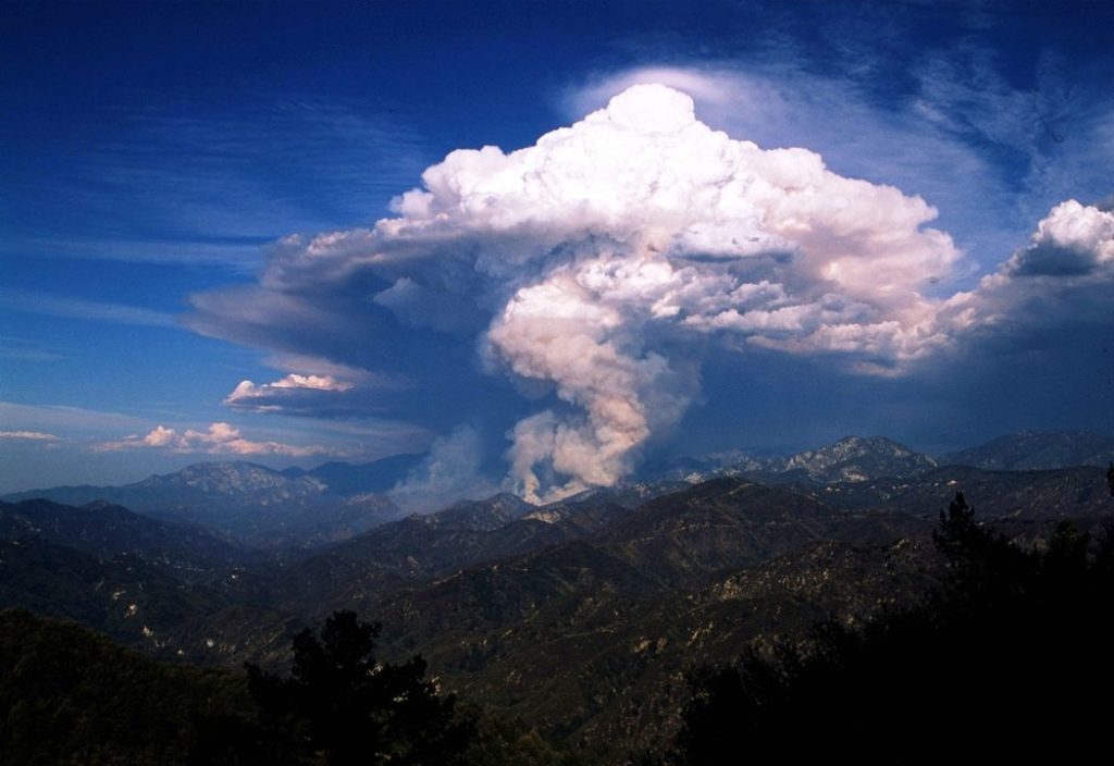 Pyrocumulus cloud in the Angeles National Forest