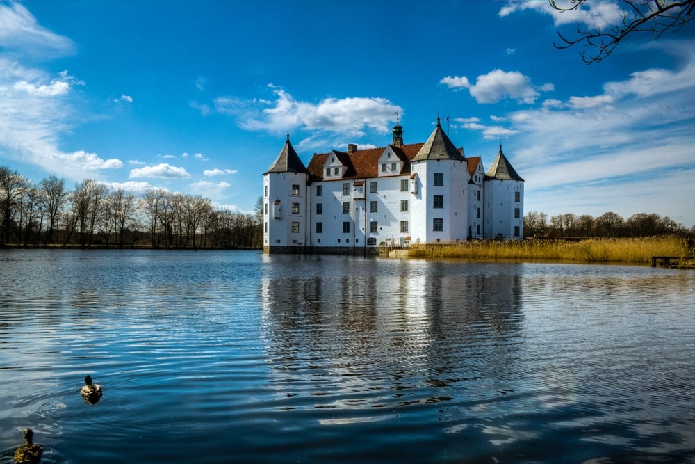 The moated castle in Glücksburg, Baltic Sea