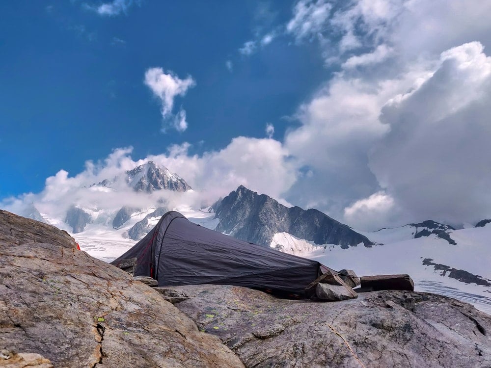 A bivy on top of the mountain