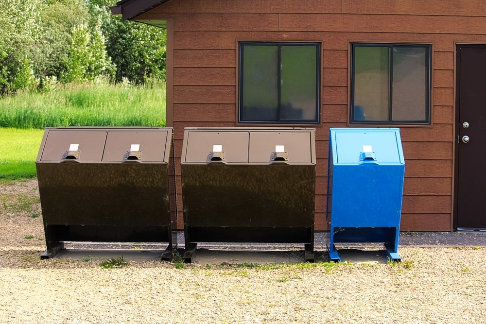 Bear-proof garbage containers in a campsite