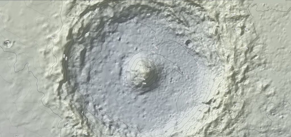 Complex crater impact landform