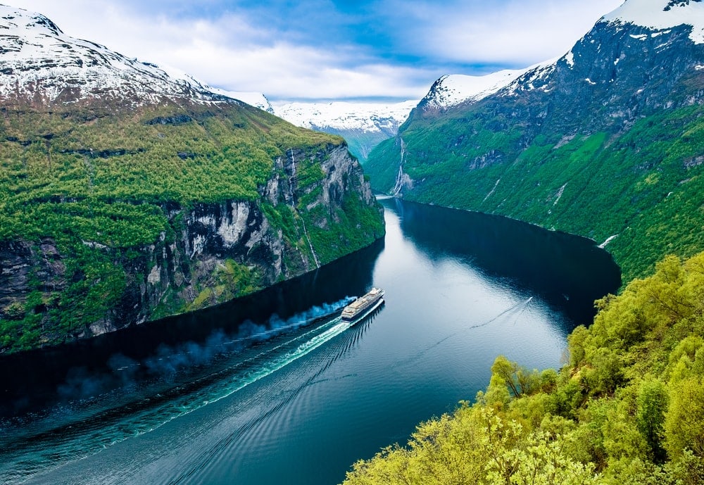 Fjord coastal landform in Norway