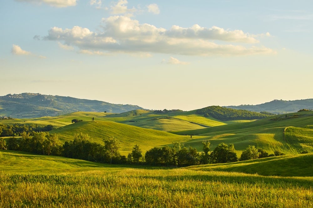Hills landform on a sunny day