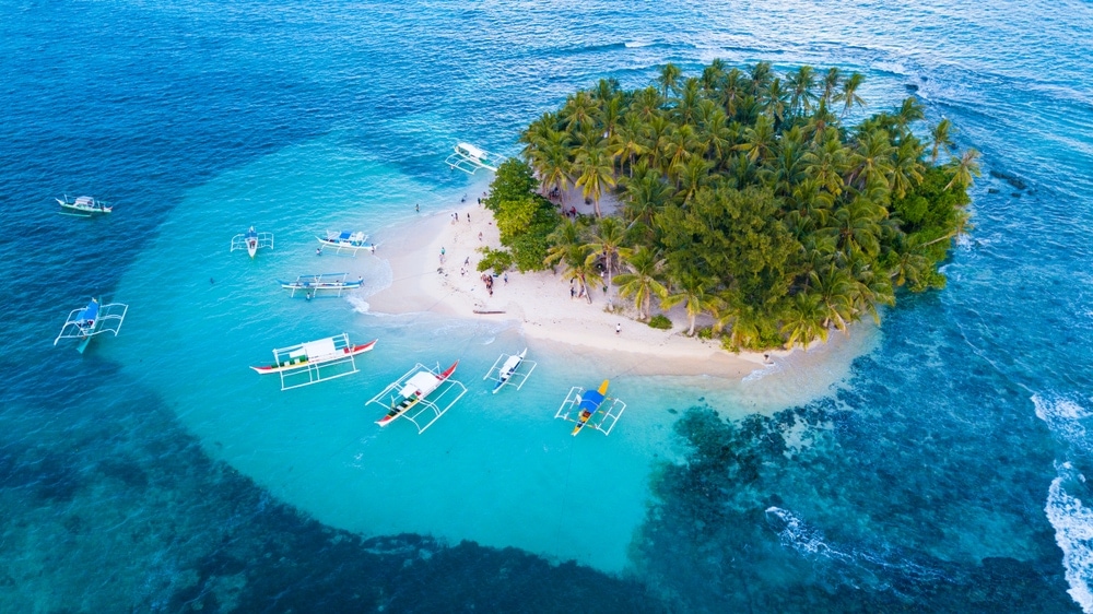 Island coastal landform in Philippines