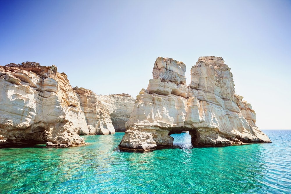 Arch coastal landform in Kleftiko Beach