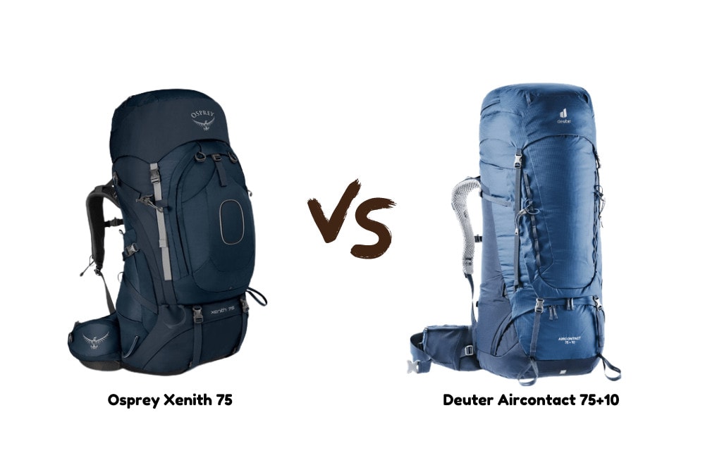 deuter vs osprey full size backpacks comparison osprey xenith 75 and deuter aircontact 75+10