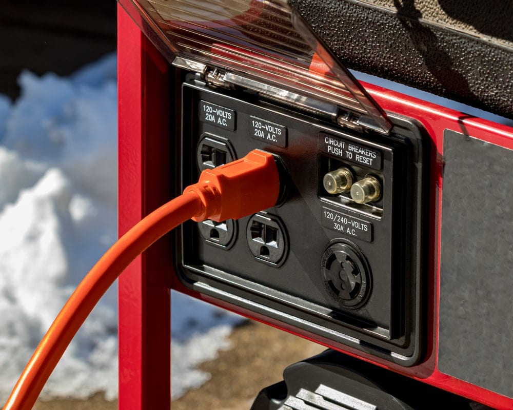 Close up of generator circuits or GFCI