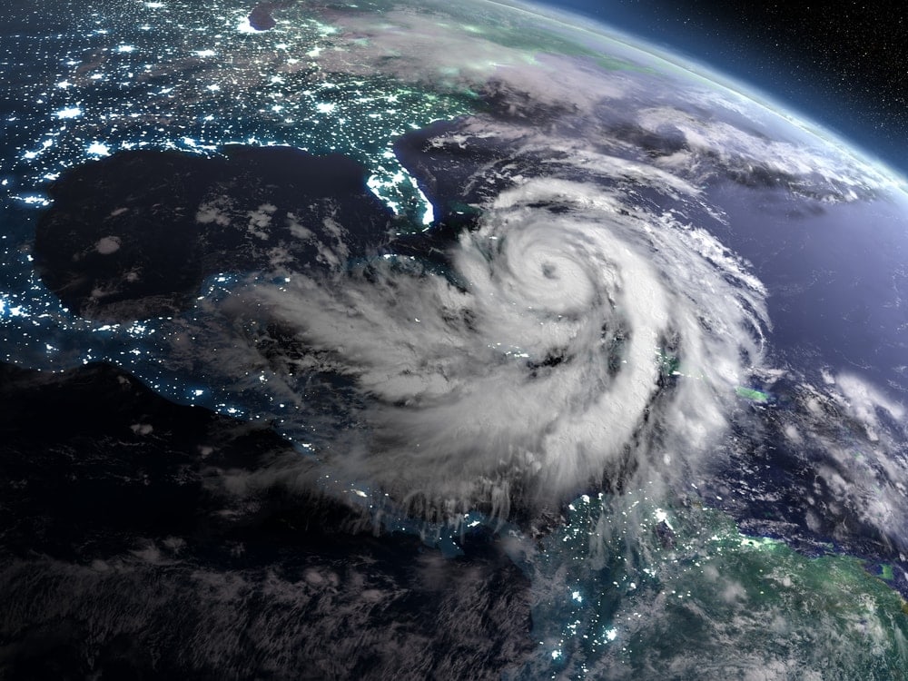 Space view of a storm