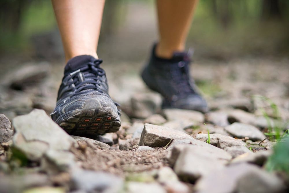 Closer look of hiking shoes