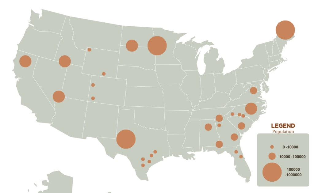Example of a graduated symbol map