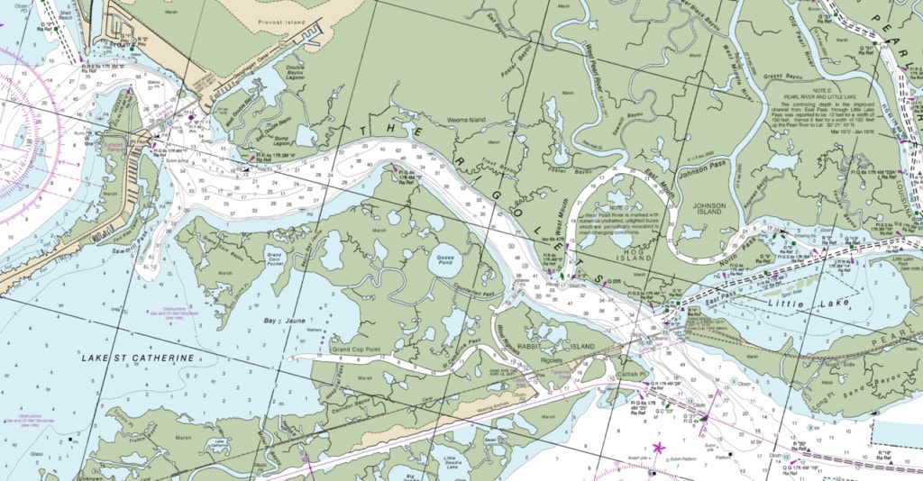 Nautical chart of Louisiana