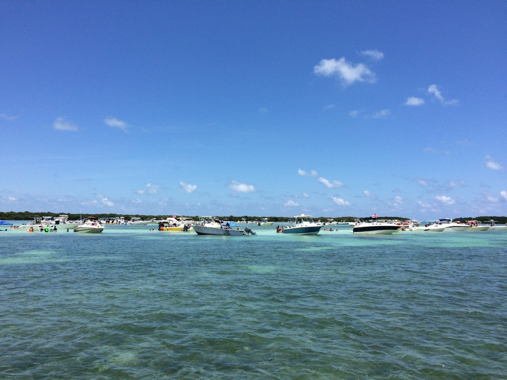 Sandbar party at the Elliot Key 