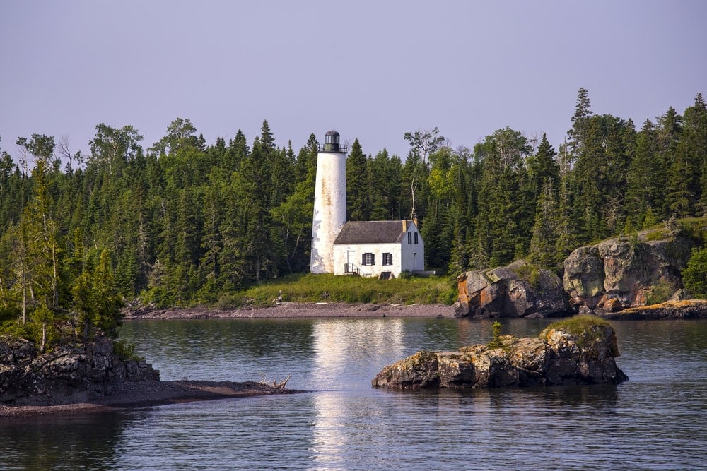 Rock harbor lighthouse in the Isle Royale National Park