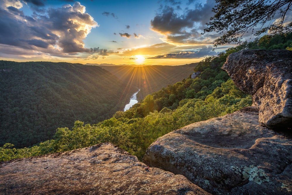 Virginia mountain with the view of sunrise