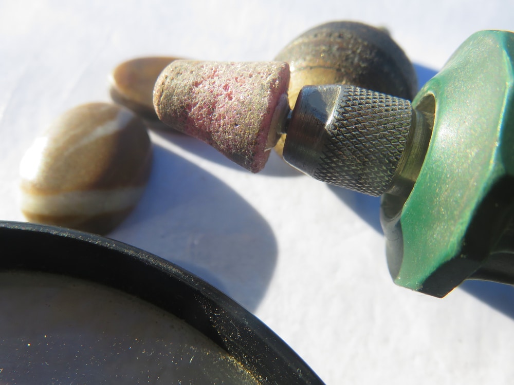 sanding tools used in polishing minerals and gemstones