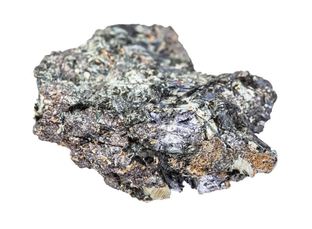 Blueschist, Metamorphic Rocks example, on white background