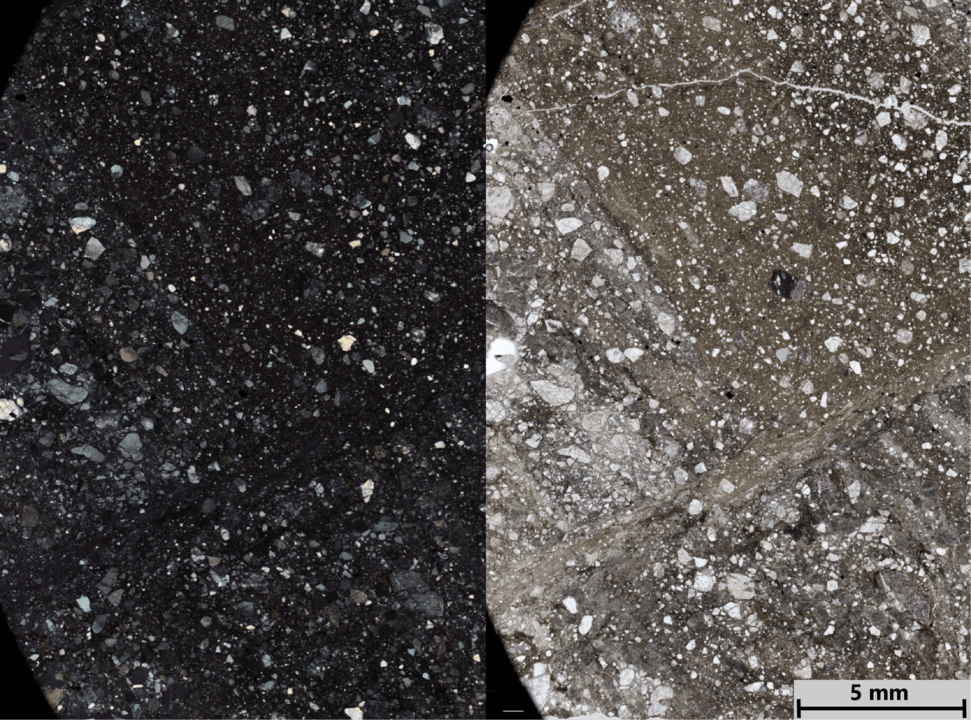 Close up photo of Cataclasite, Metamorphic Rocks example