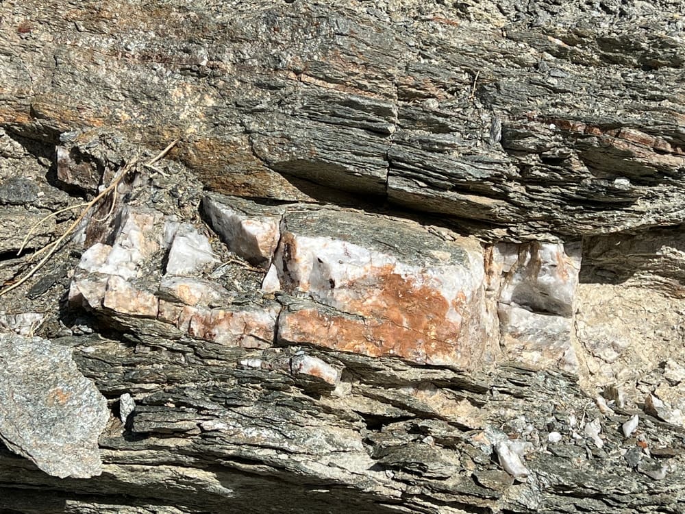 Schist formed beside the mountains