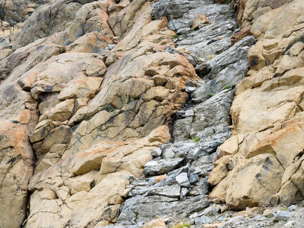 Mountain full of schist rock