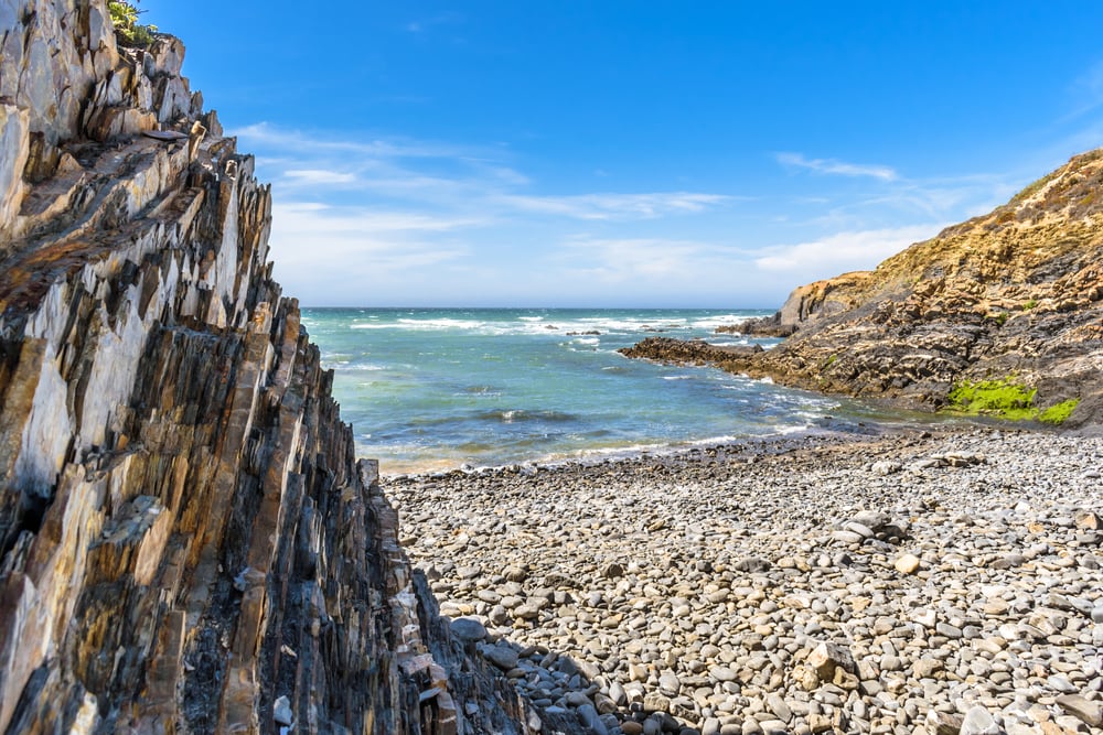 Schist rock formed in the ocean