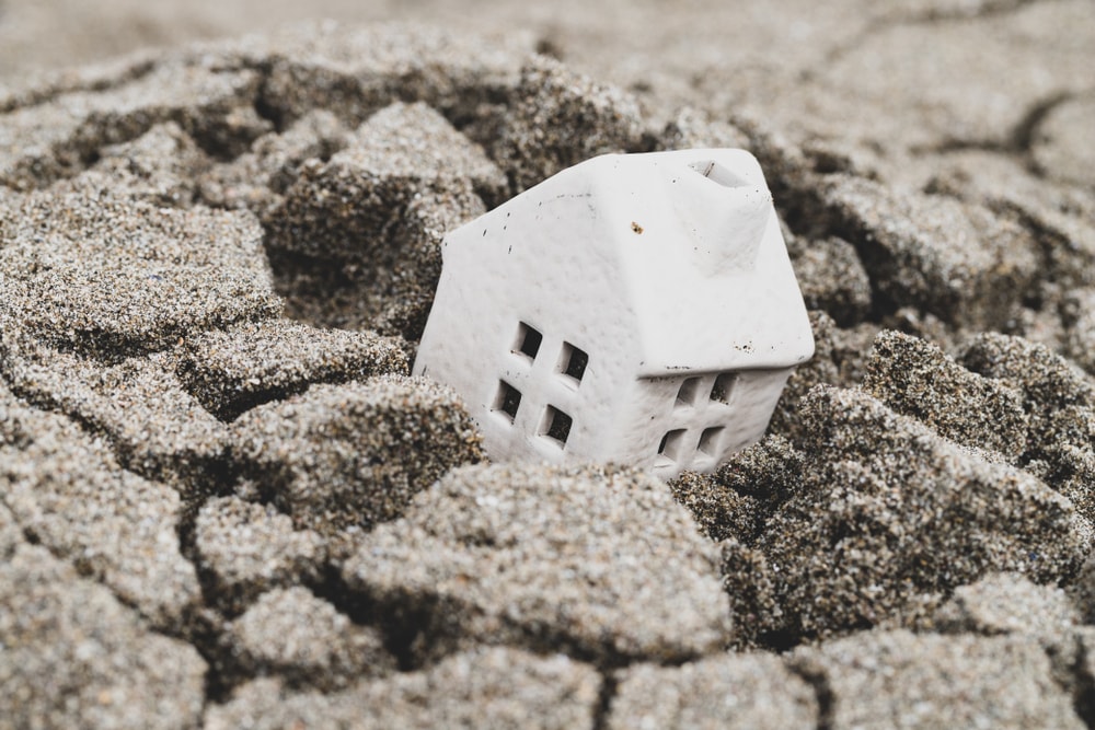 representation of land subsidence caused by eartquake