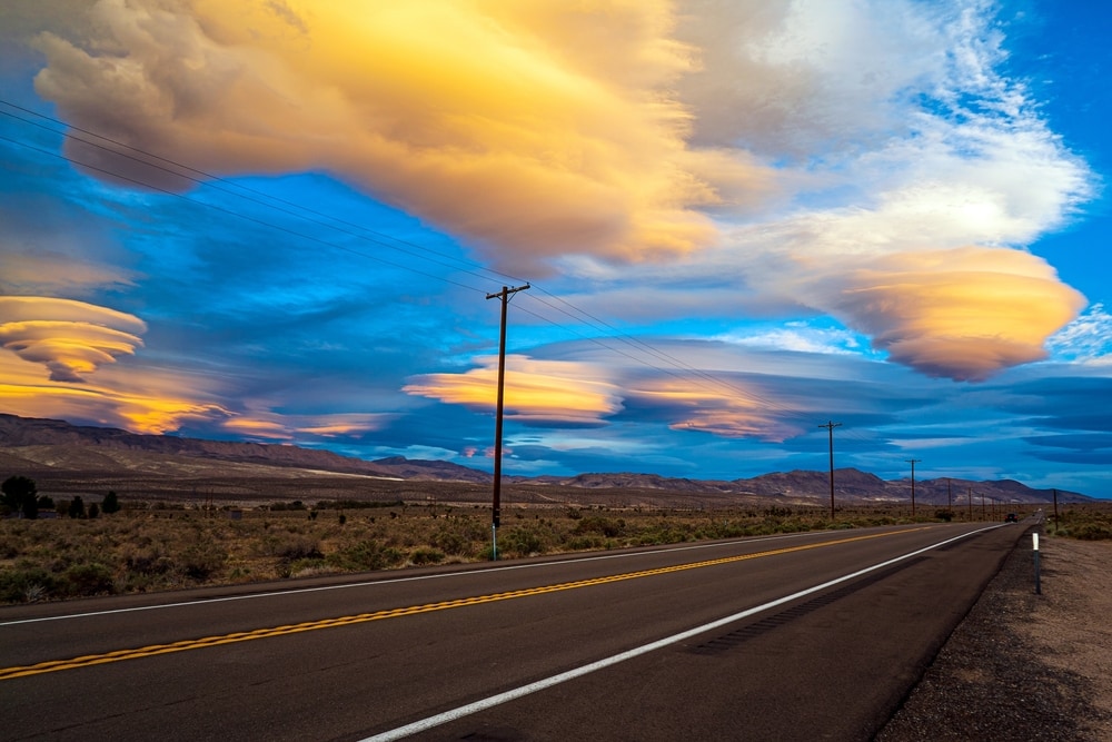 Lenticular Clouds on top of a highway