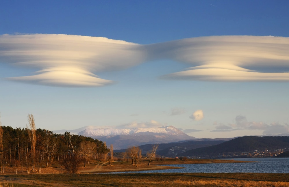 Two lenticular clouds close to each other