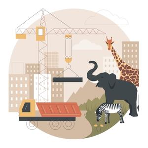 illustration of habitat loss for wild animals