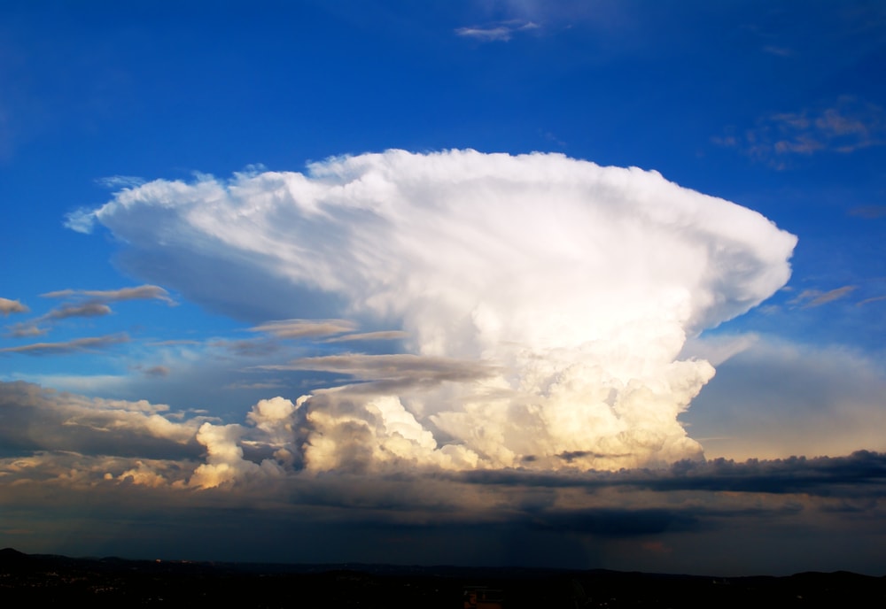 cumulonimbus clouds formed with few clouds underneath