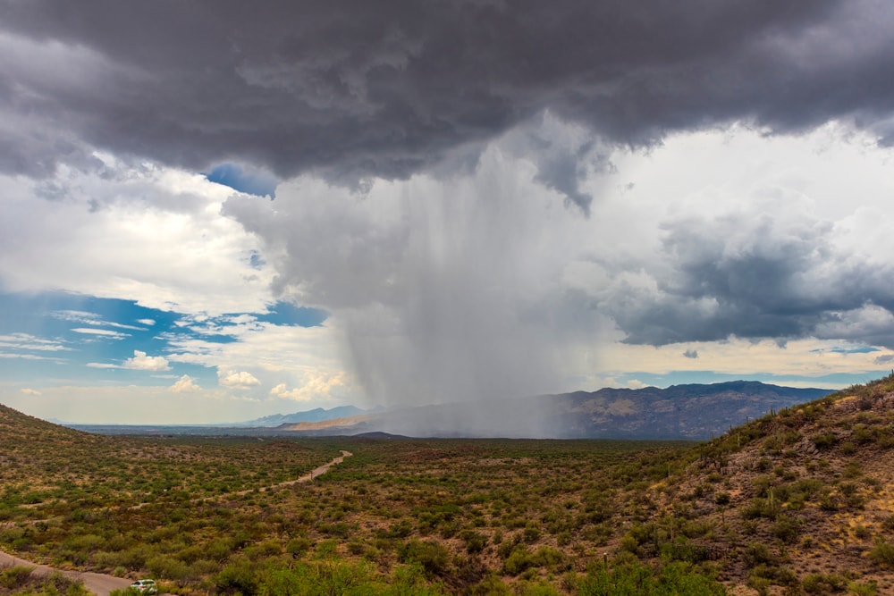 Virga formed in the middle of a desert