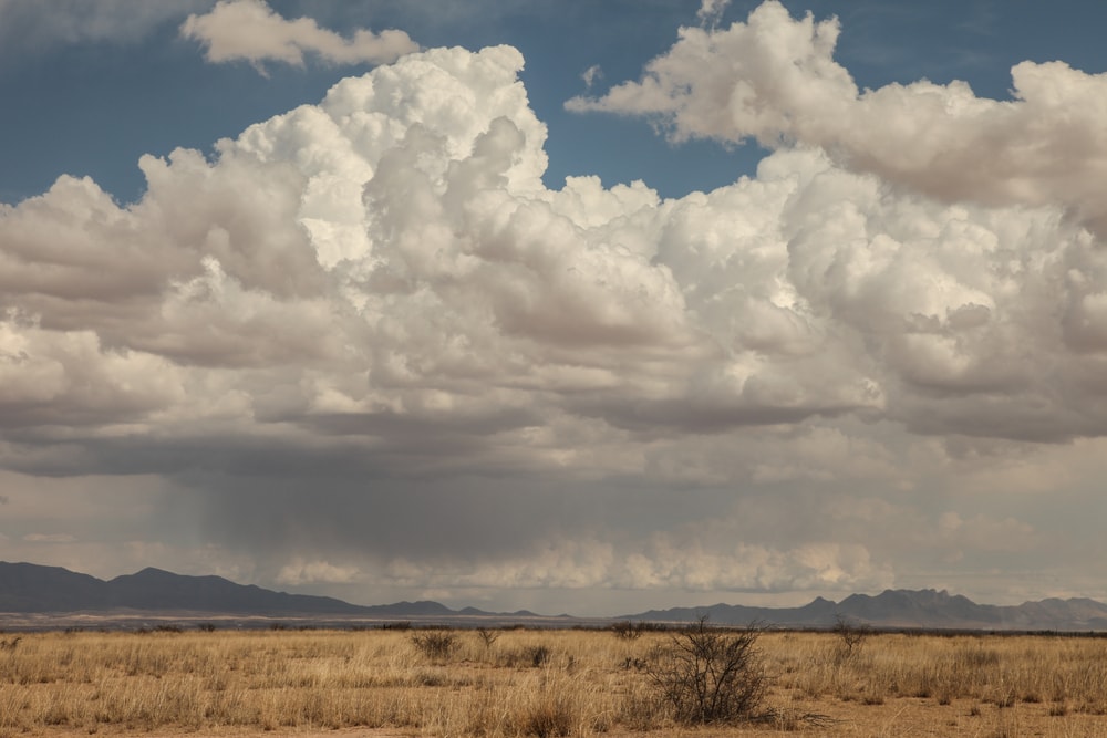 Virga clouds formed away from the fields