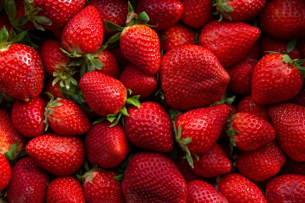close up image of ripe strawberries