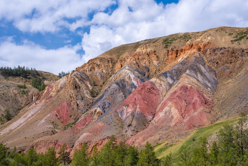 Formation of an igneous rock on a mountain