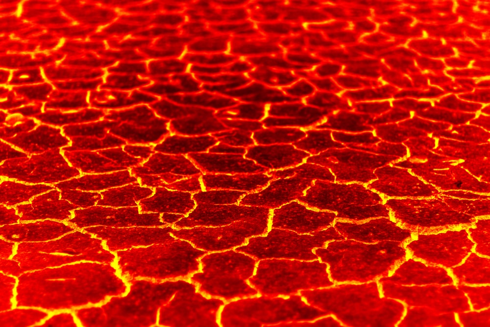 Close up photo of the cracks of magma