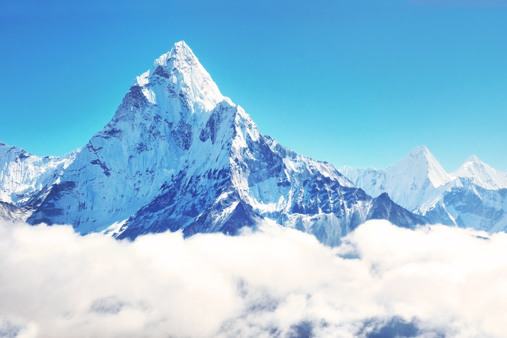 image of the peak of Mount Everest in Nepal