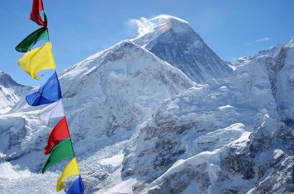 View of the summit of Mount Everest from Kala Patthar,Nepal,Himalayas
