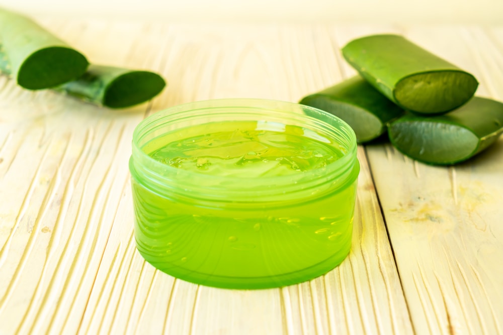 aloe vera gel on a wooden table