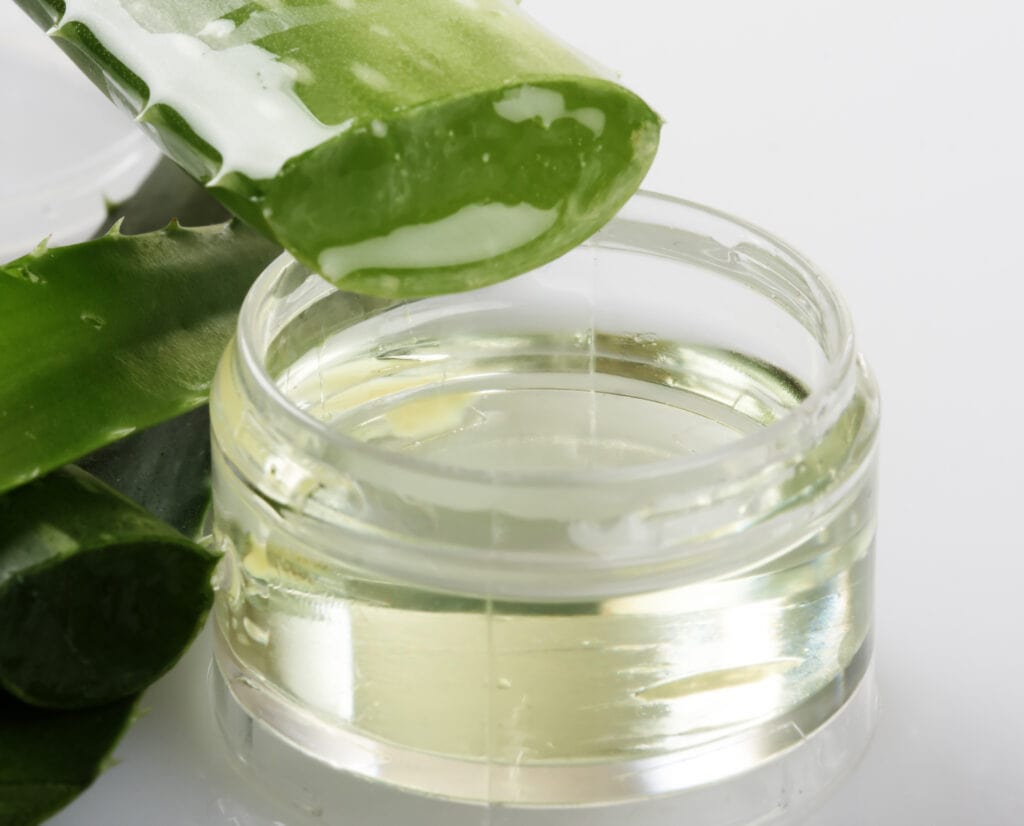 natural aloe vera extract in a jar